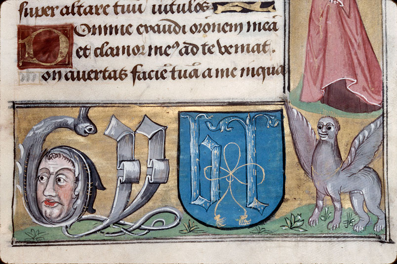 Heures à l'usage d'Amiens - Femme;Hybride zoomorphe;Singes chantant;Visage_2