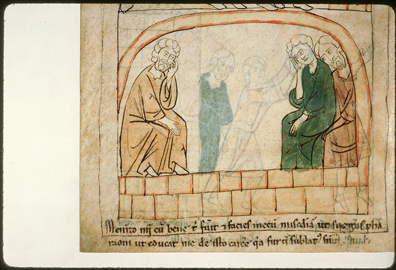 Bible en images - Joseph interprétant les songes de l'échanson et du panetier de Pharaon