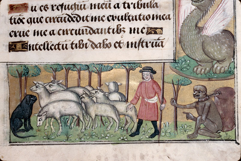 Heures à l'usage d'Amiens - Berger;Singe