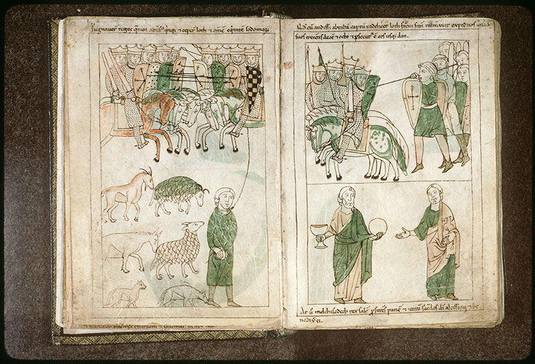 Bible en images - Bataille des quatre rois contre les cinq rois;Lot prisonnier des quatre rois_1