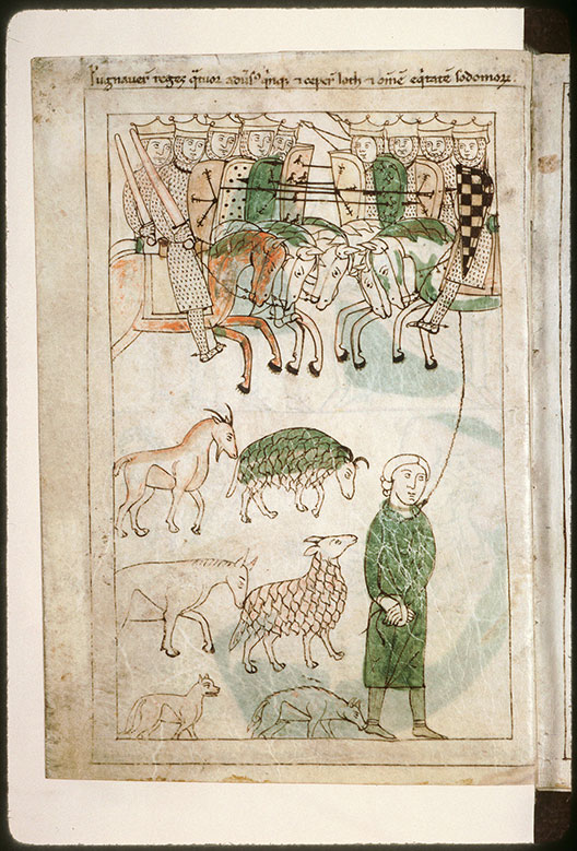 Bible en images - Bataille des quatre rois contre les cinq rois;Lot prisonnier des quatre rois