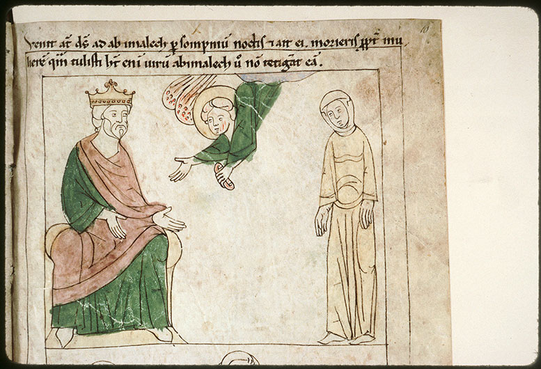 Bible en images - Ange avertissant Abimélek que Sara est la femme d'Abraham