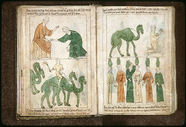 Bible en images - Eliézer promettant à Abraham de choisir une bonne épouse pour Isaac_1