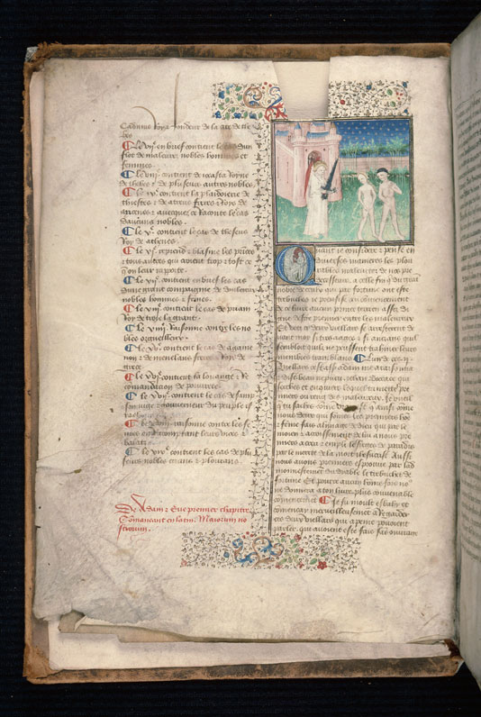 Cas des nobles hommes et femmes (Des) - Adam et Eve s'adressant à Boccace_1