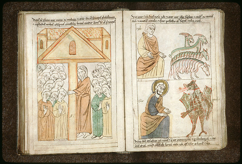 Bible en images - Dieu et Satan s'entretenant de Job_1