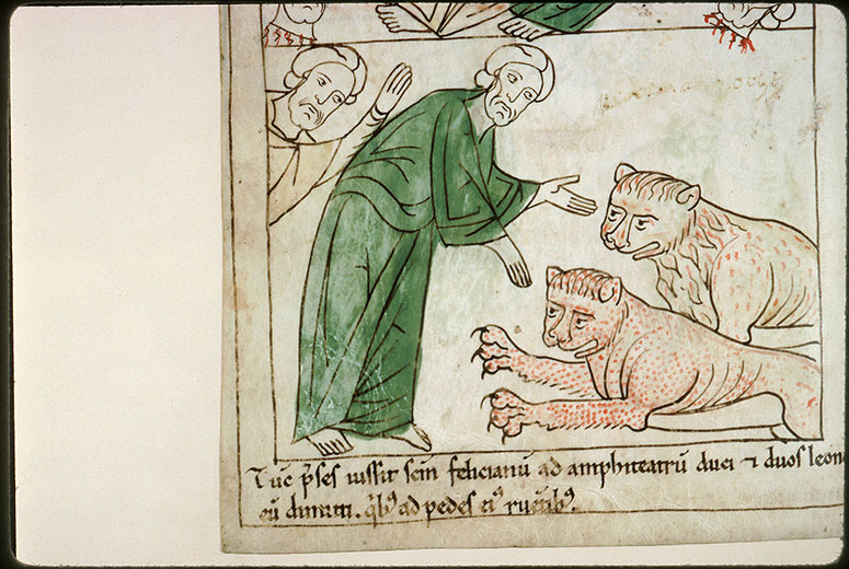 Bible en images - Saint Prime et saint Félicien face aux lions