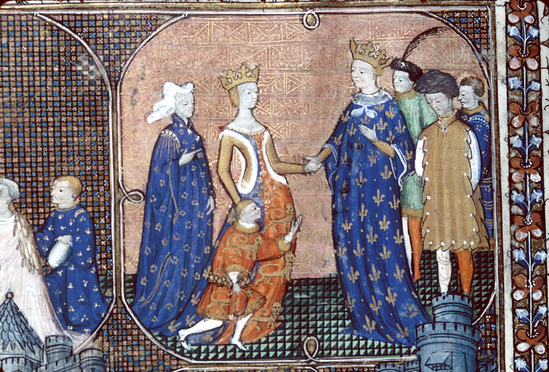 Chroniques - Charles IV accueillant Isabelle de France et le prince Edouard