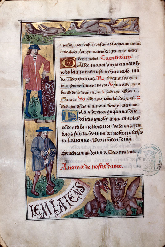 Heures à l'usage d'Amiens - Hybride anthropomorphe et oiseau;Hybrides zoomorphes