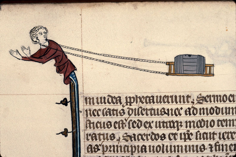 Bible - Homme tirant un tonneau