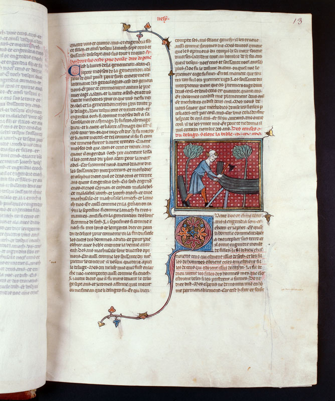 Bible historiale - Construction de l'arche de Noé_1