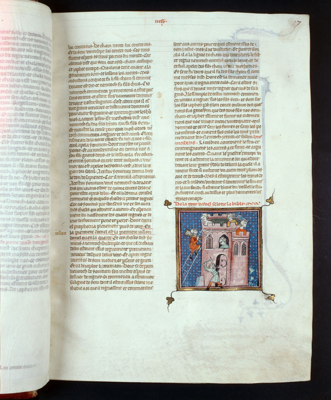 Bible historiale - Construction de la tour de Babel_1
