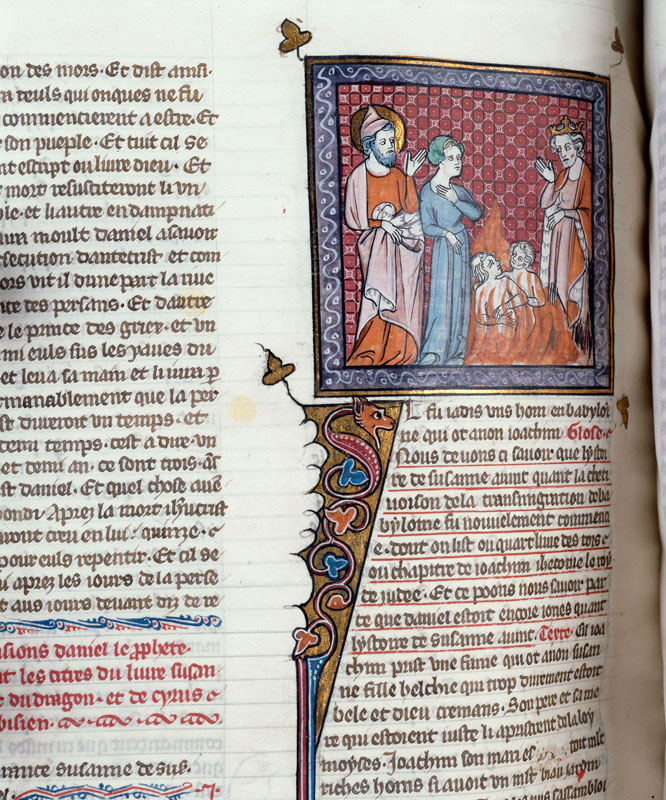 Bible historiale - Jugement de Daniel et châtiment des deux vieillards
