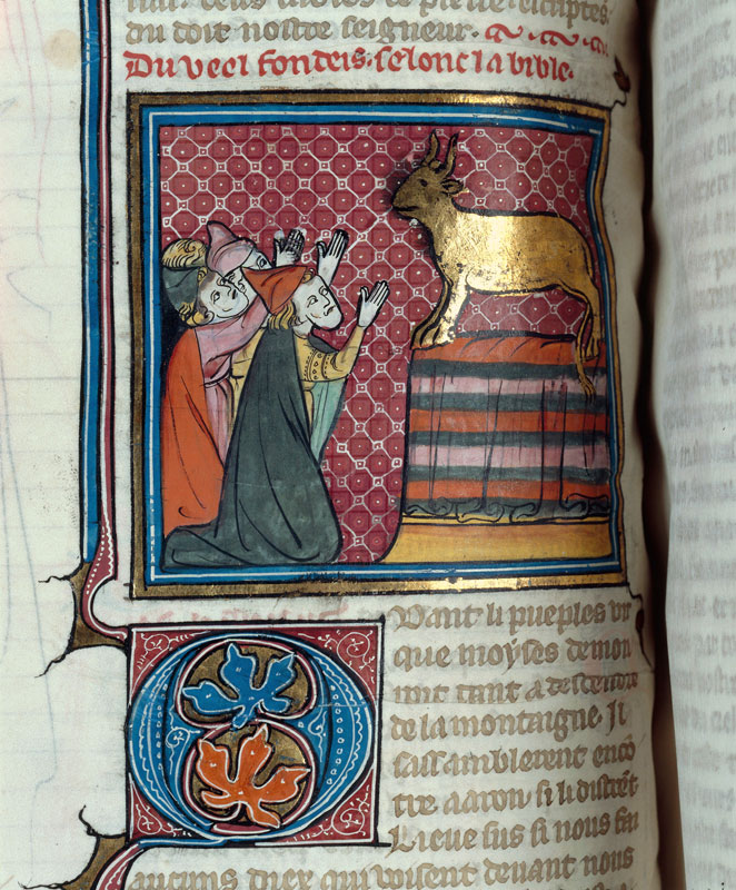 Bible historiale - Adoration du veau d'or_0