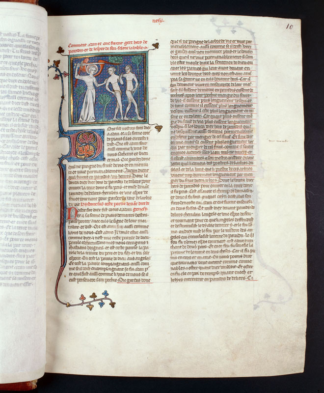 Bible historiale - Adam et Eve chassés du Paradis_1