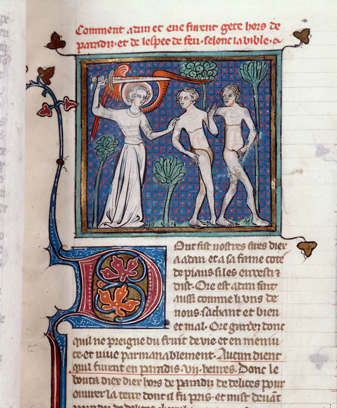 Bible historiale - Adam et Eve chassés du Paradis