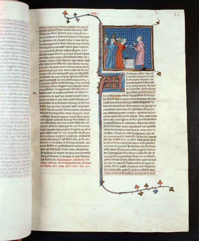 Bible historiale - Rébecca donnant à boire à Eliézer_1