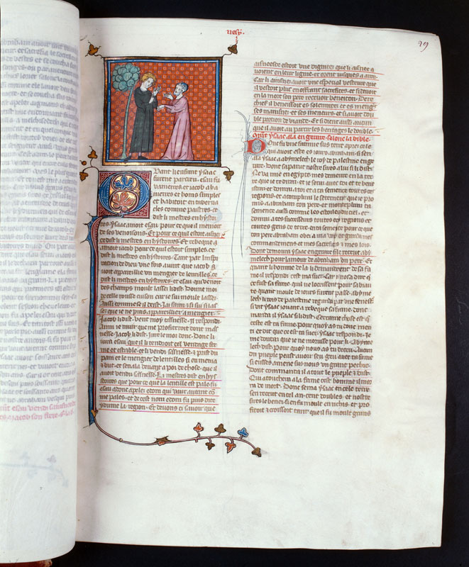 Bible historiale - Esaü cédant son droit d'aînesse à Jacob_1