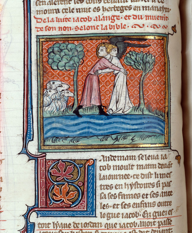 Bible historiale - Combat de Jacob avec l'ange