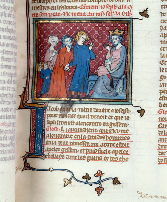 Bible historiale - Joseph présentant sa famille à Pharaon