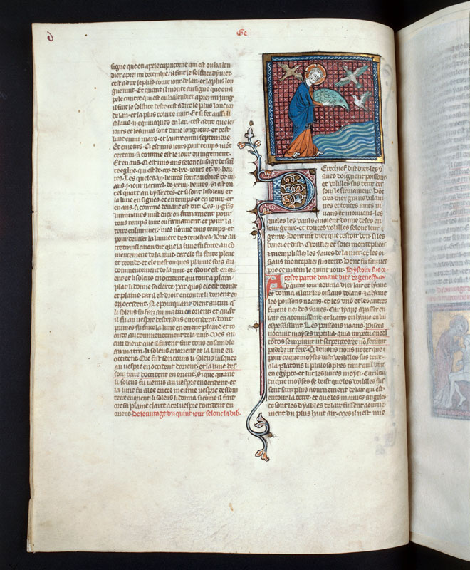 Bible historiale - Création des oiseaux et des poissons_1