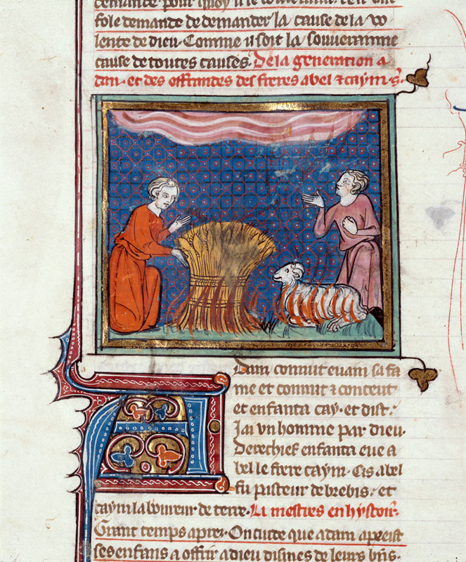 Bible historiale - Offrandes de Caïn et d'Abel