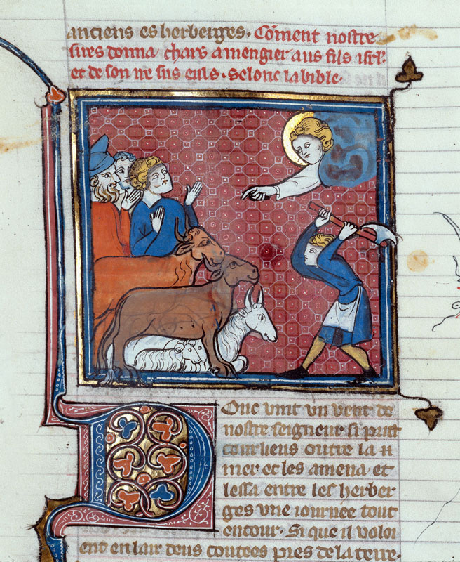 Bible historiale - Dieu réprimandant le peuple pour ses excès de nourriture