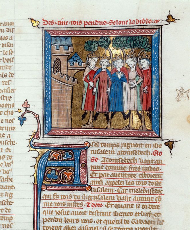 Bible historiale - Cinq rois amorites pendus (Les)