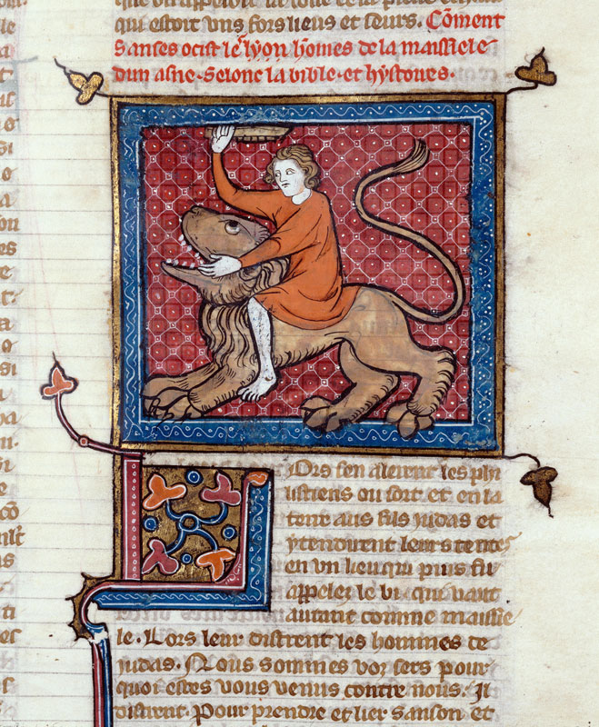 Bible historiale - Samson et le lion