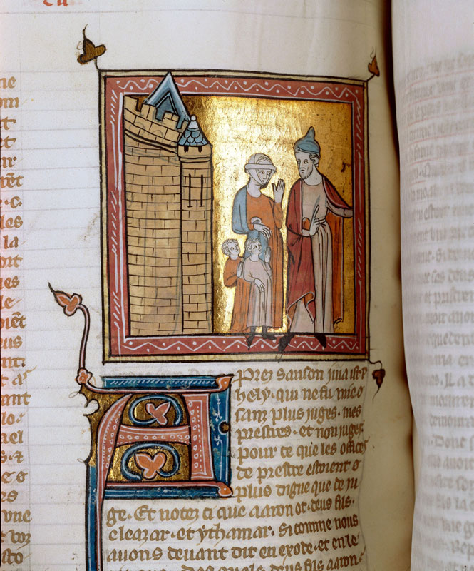 Bible historiale - Elimélek et sa famille quittant Bethléem