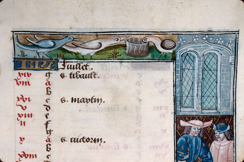 Heures à l'usage d'Amiens - Oiseaux buvant (à préciser)