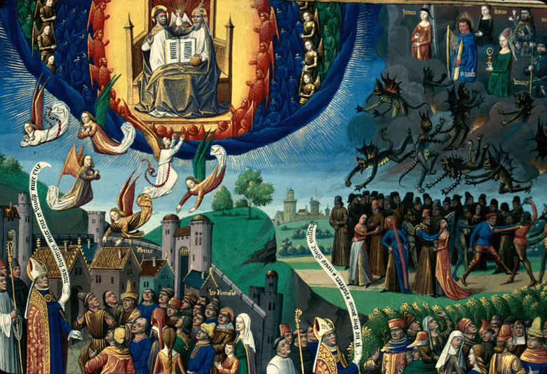 Cité de Dieu - Saint Augustin s'adressant aux Romains/Trinité entourée d'anges