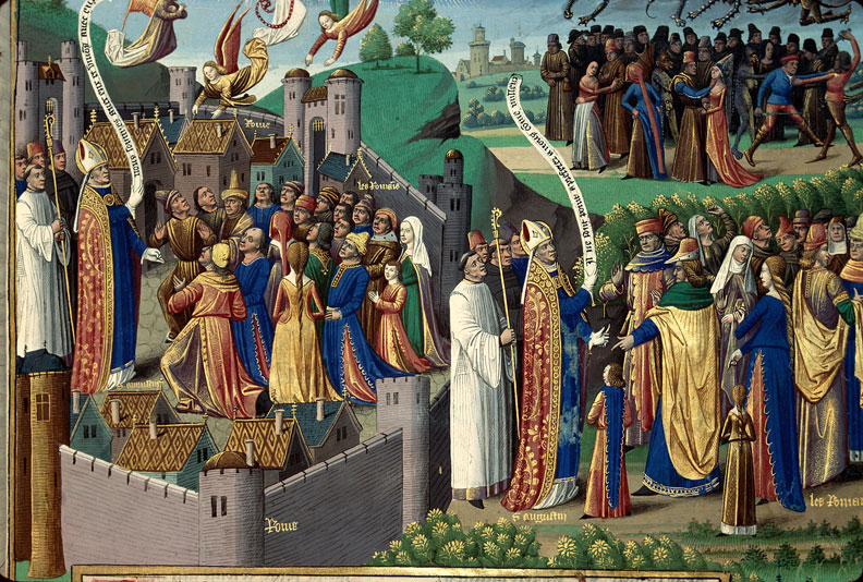 Cité de Dieu - Saint Augustin s'adressant aux Romains/Trinité entourée d'anges_2