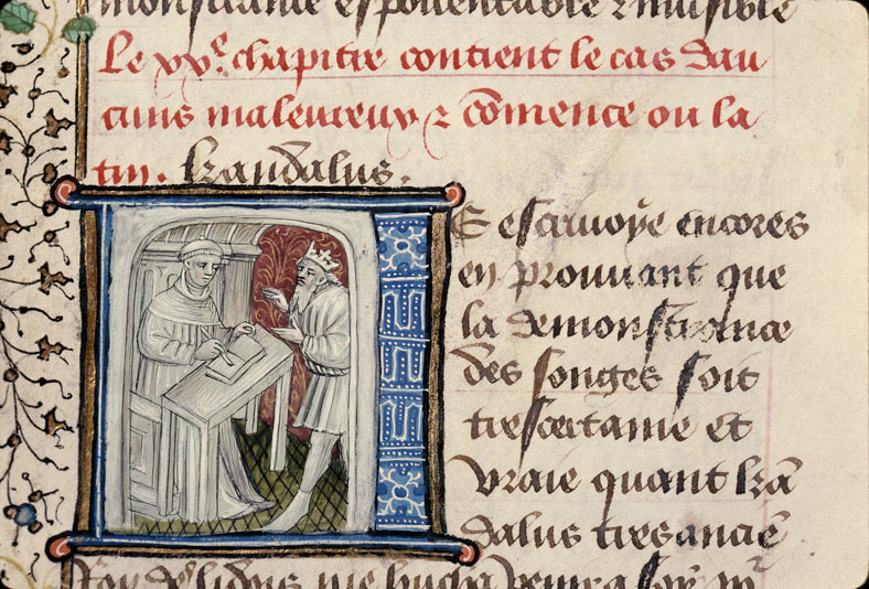 Cas des nobles hommes et femmes (Des) - Roi s'adressant à Boccace