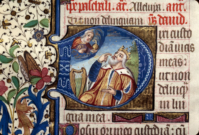 Bréviaire romain - David désignant sa bouche