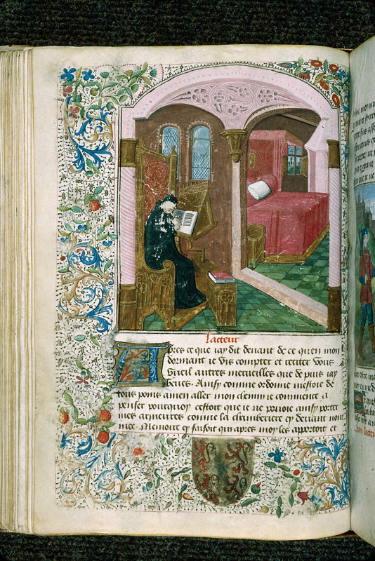 Pèlerinage de vie humaine - Page décorée, avec armes (à identifier)_1
