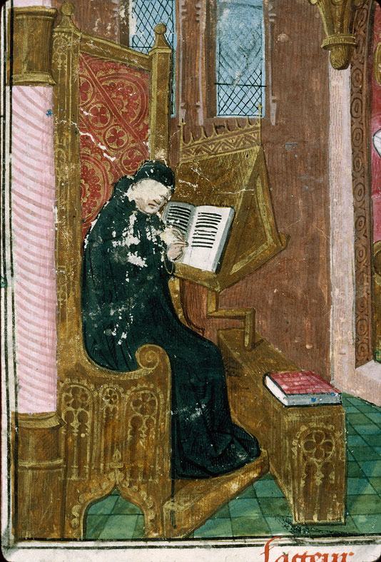 Pèlerinage de vie humaine - Guillaume de Digulleville écrivant_1