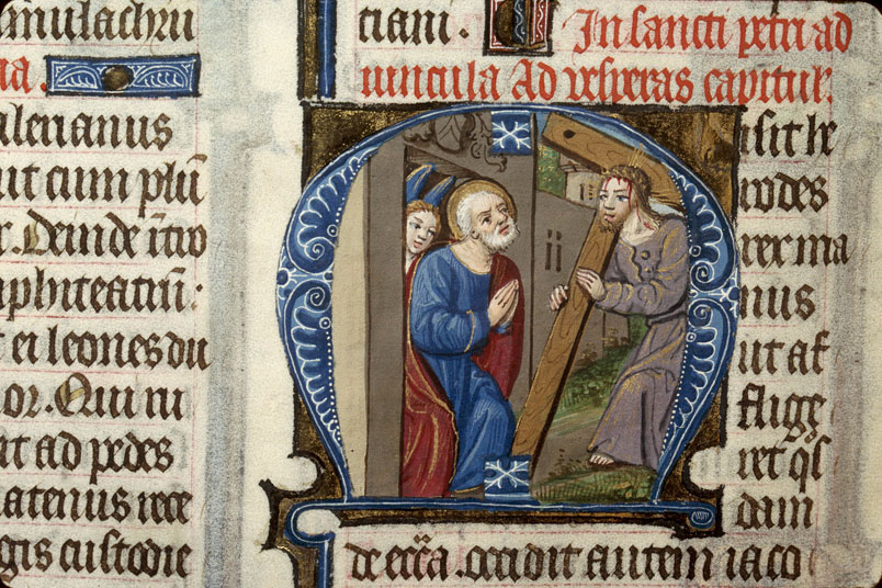 Bréviaire romain - Saint Pierre rencontrant le Christ portant sa croix