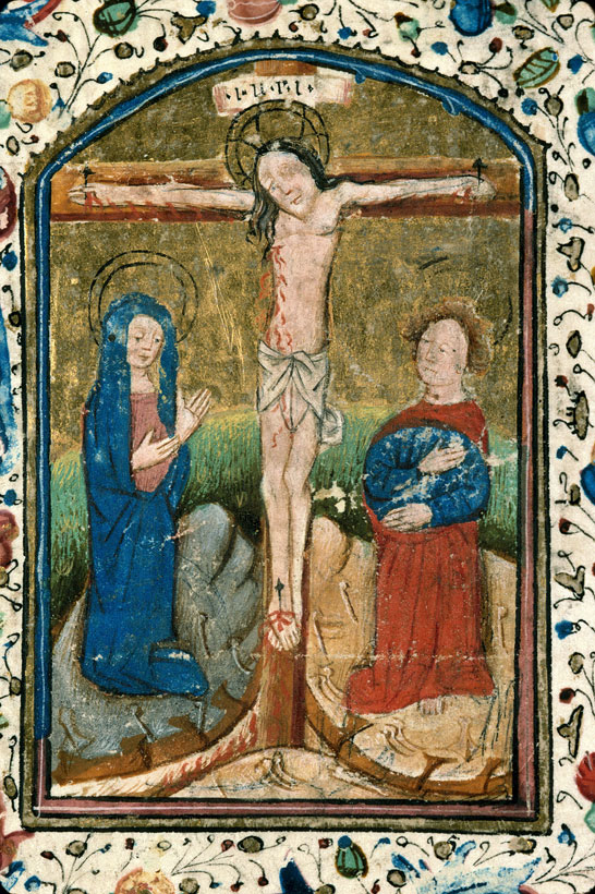 Heures - Christ en croix entre Marie et Jean