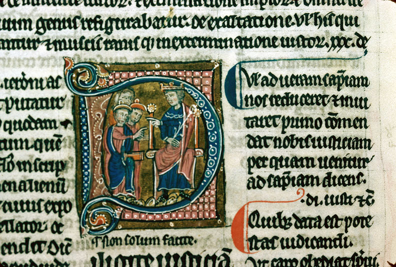 Bible glosée - Salomon s'adressant à un groupe (à préciser)