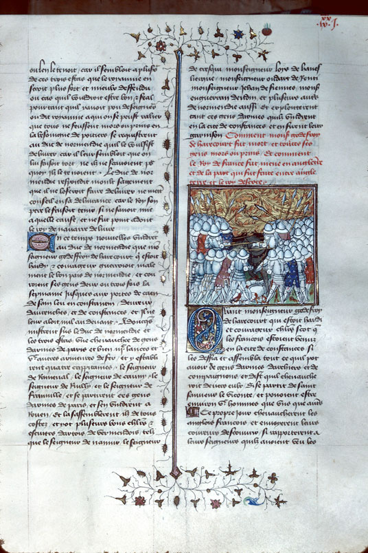 Chroniques - Mort de Godefroy d'Harcourt dans un combat contre les Français_1