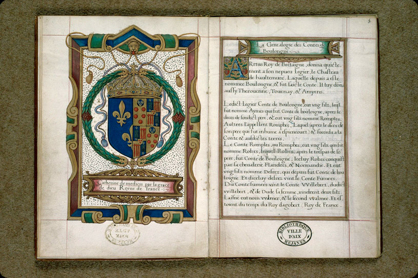 Généalogie des comtes de Boulogne - Armes de Catherine de Médicis_2