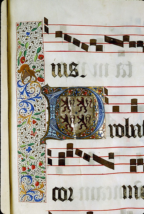 Graduel à l'usage de la cathédrale du Mans - Singe chevauchant un hybride zoomorphe