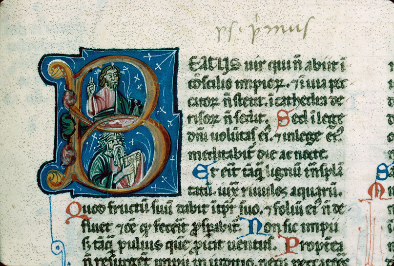 Bible - David jouant de la harpe;Dieu en majesté