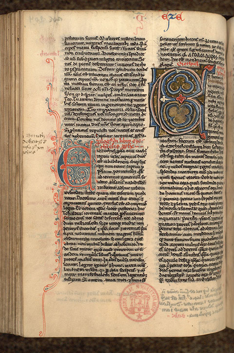 Bible - Initiales ornée et filigranée