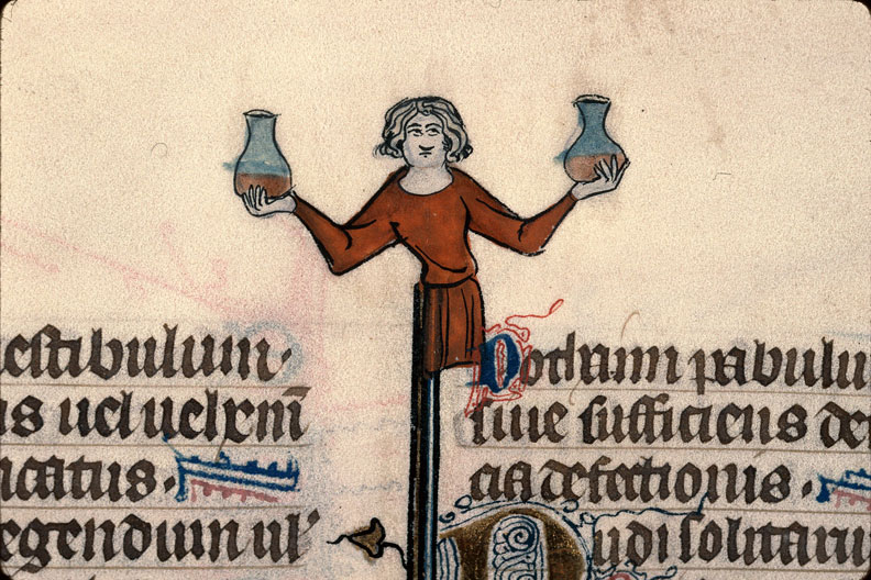 Bible - Homme tenant des fioles