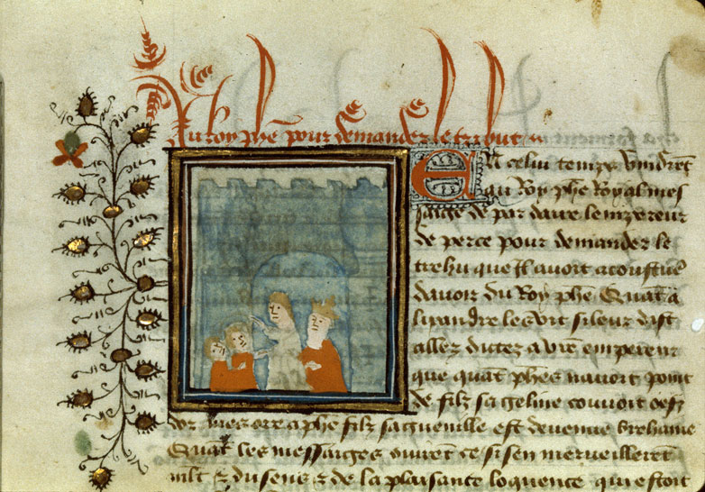 Roman d'Alexandre - Philippe II de Macédoine recevant les messagers de Darius III