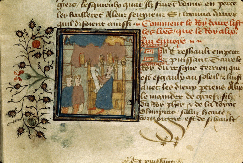 Roman d'Alexandre - Darius lisant les lettres d'Alexandre