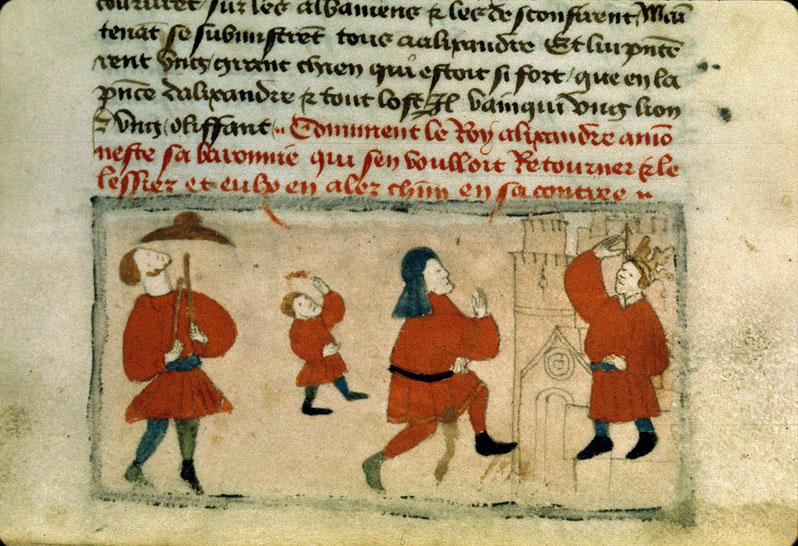 Roman d'Alexandre - Alexandre s'adressant à ses barons