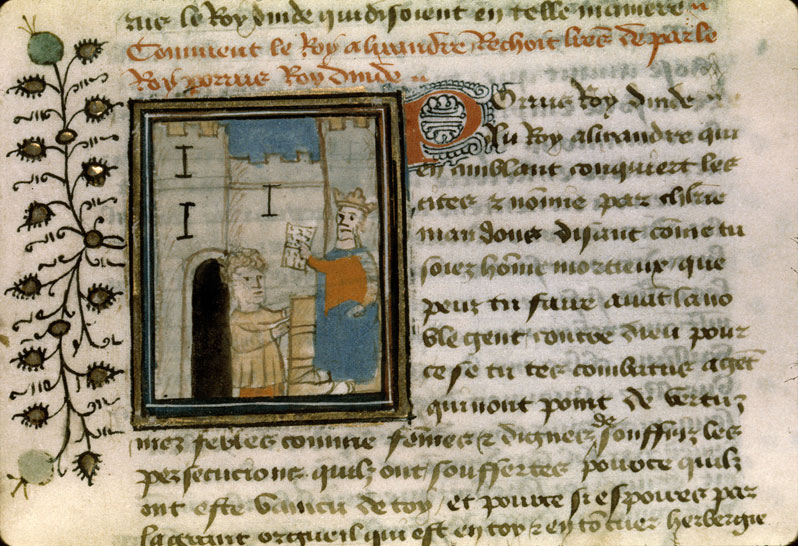 Roman d'Alexandre - Alexandre recevant une lettre de Poros