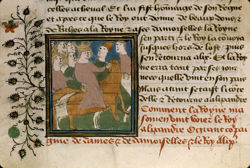 Roman d'Alexandre - Thalestris et sa suite se rendant auprès d'Alexandre